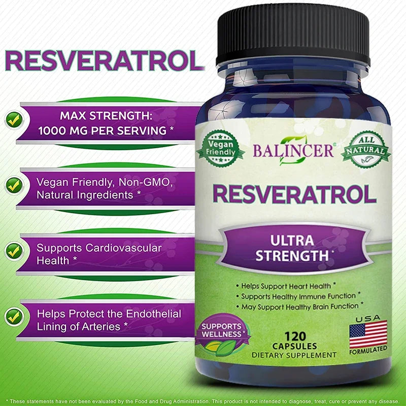 Resveratrol Complex - Helps Support Cardiovascular Health, Promotes Skin Radiance, and Antioxidants