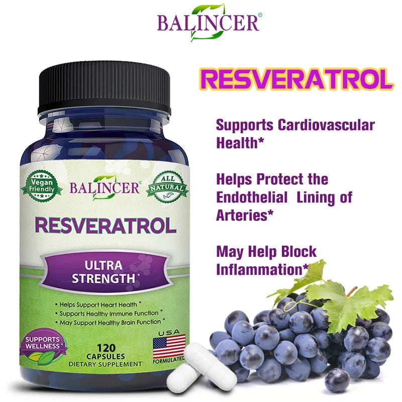 Resveratrol Complex - Helps Support Cardiovascular Health, Promotes Skin Radiance, and Antioxidants