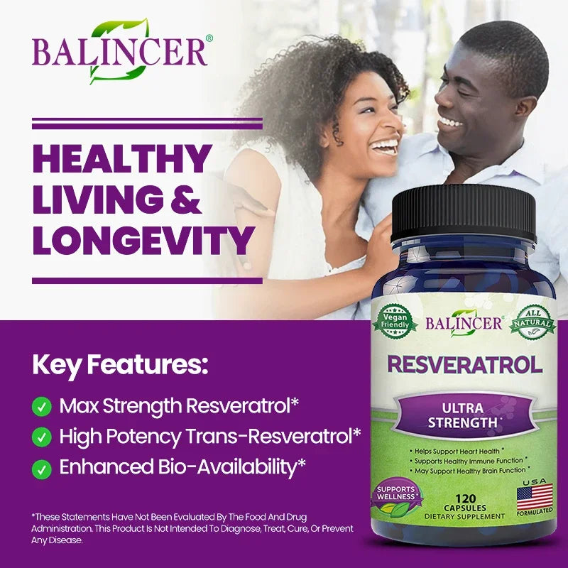 Resveratrol Complex - Helps Support Cardiovascular Health, Promotes Skin Radiance, and Antioxidants