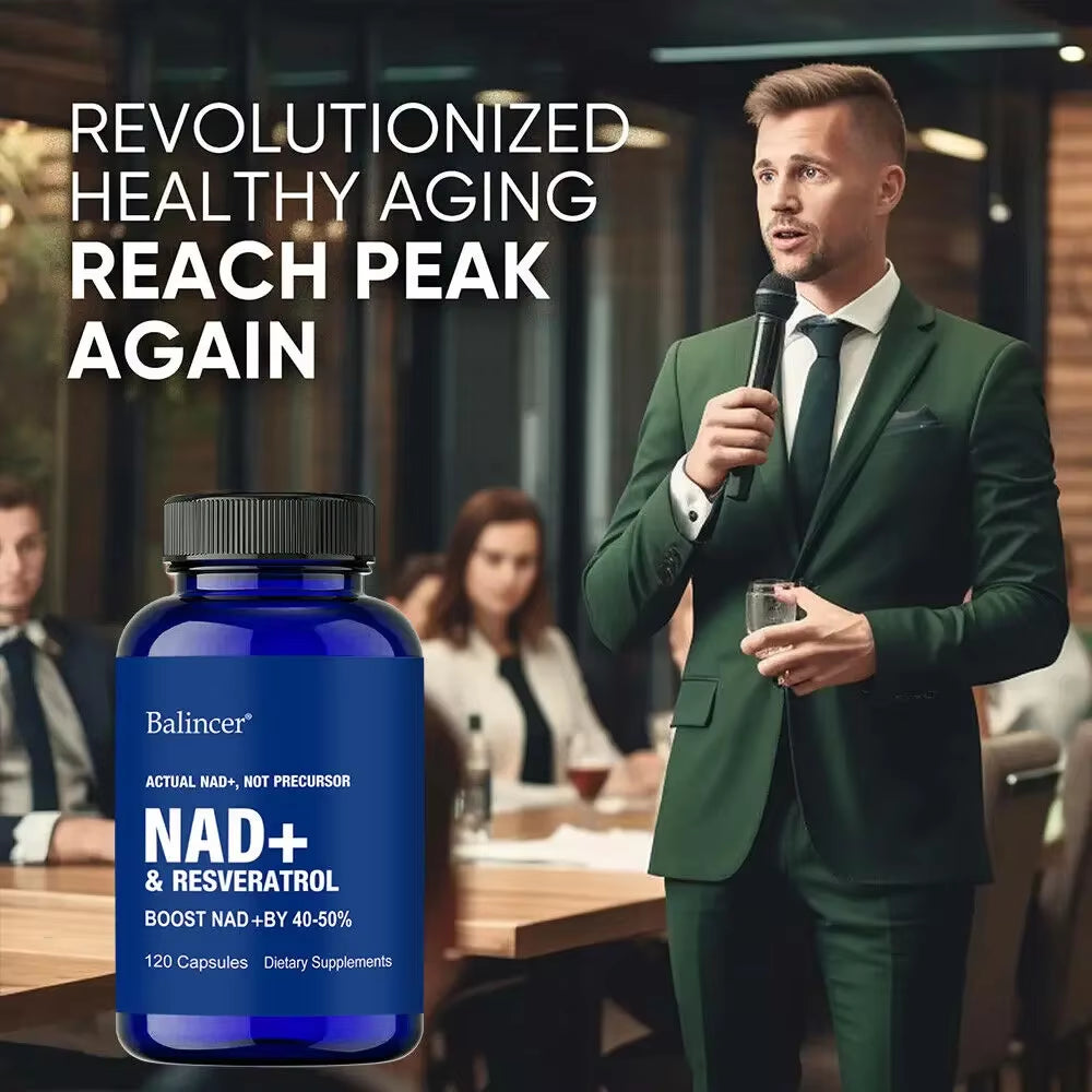 Optimized NAD+ and Resveratrol Supplement to Help Support Cell Regeneration, Natural Energy, Focus and Memory