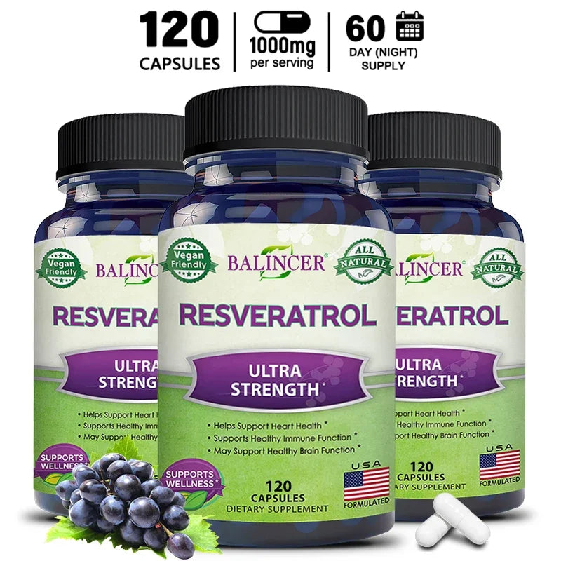 Resveratrol Complex - Helps Support Cardiovascular Health, Promotes Skin Radiance, and Antioxidants