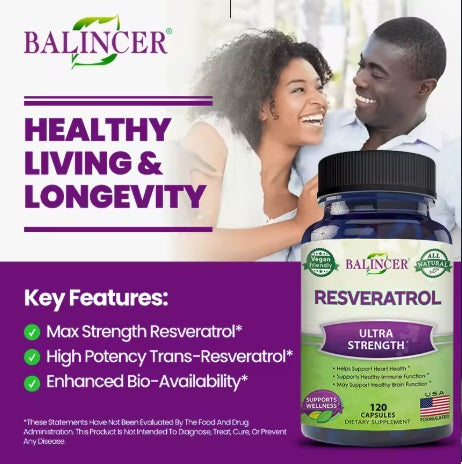 Resveratrol Capsules Support Cardiovascular Health, Antioxidants, Improve Immunity, and Promote Smooth Skin